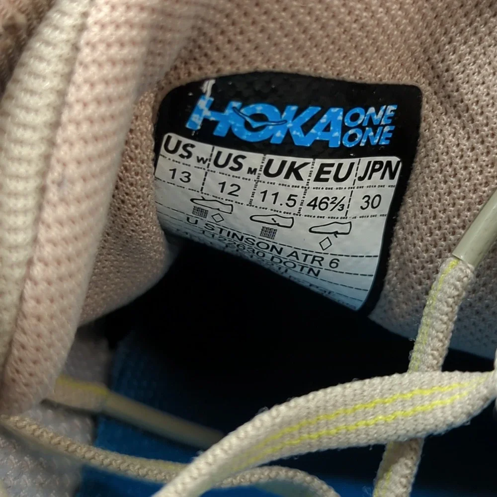 Hoka One One Stinson ATR 6 Running Shoes Dune Oxford Tan Size Men's 12 Womens 13
